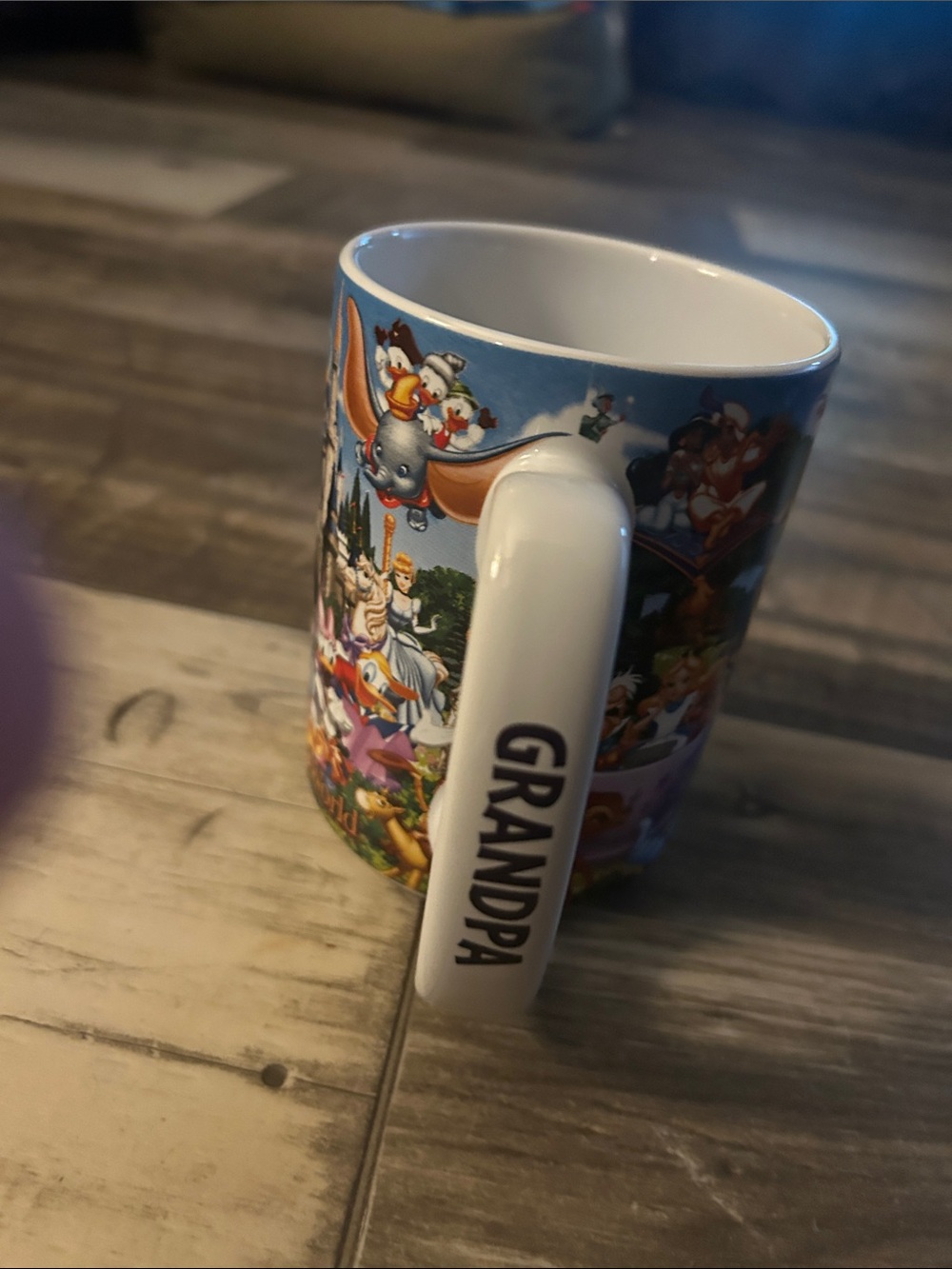 Disney Parks Storybook Grandpa Coffee Mug Character Collage Retired cup